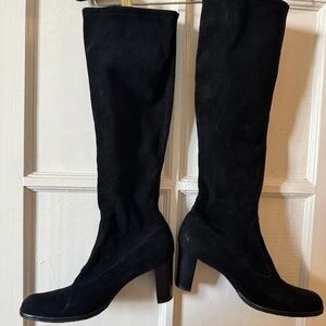 Peter Kaiser - Black Stretch Suede Leather Knee High Boots - USA size 8